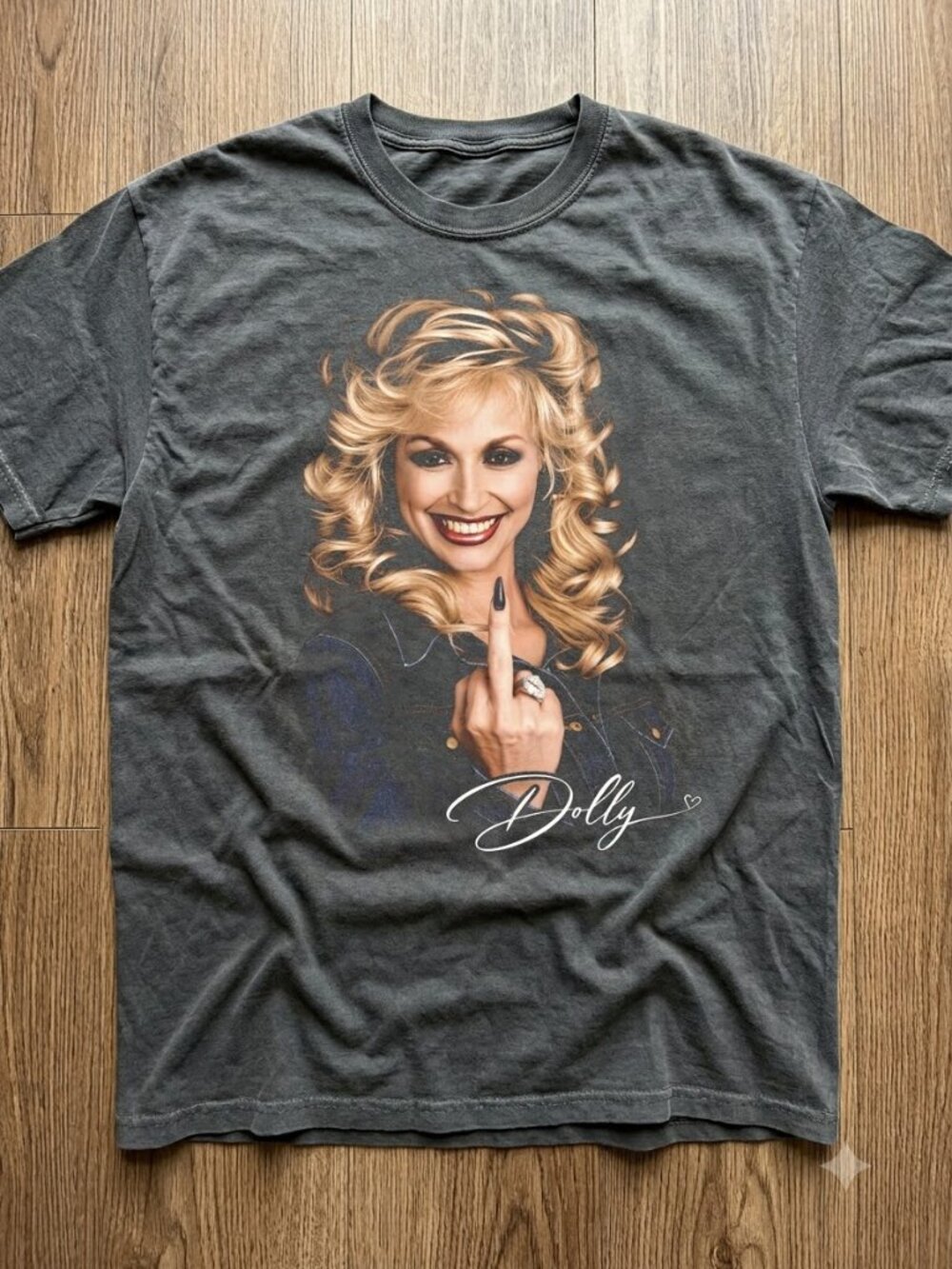 Dolly Parton Middle Finger Comfort Colors T-Shirt - Pepper Color